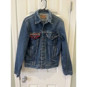 VTG Levi's Trucker Jacket Type III 3 Size 40L/Lg Dark Wash Denim 80s USA‎ 71506